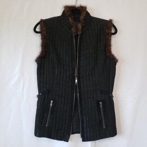 Yansi Fugel Mink Collar Vest Small